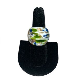 Murano Mod Lucite Glass Ring